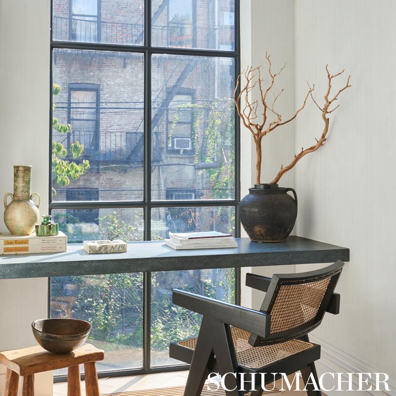 Schumacher Rimini Rib Ivory Wallpaper