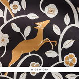 Schumacher Les Gazelles Au Bois Vinyl Noir Wallpaper