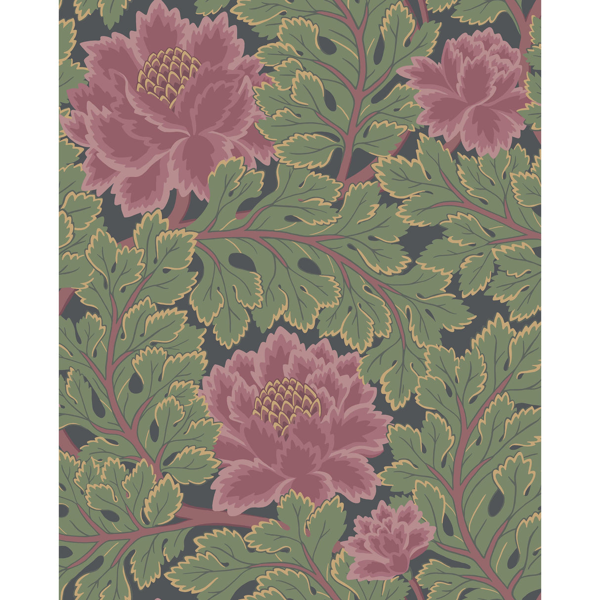 Cole & Son AURORA WP ROSE/FOREST/CHAR Wallpaper