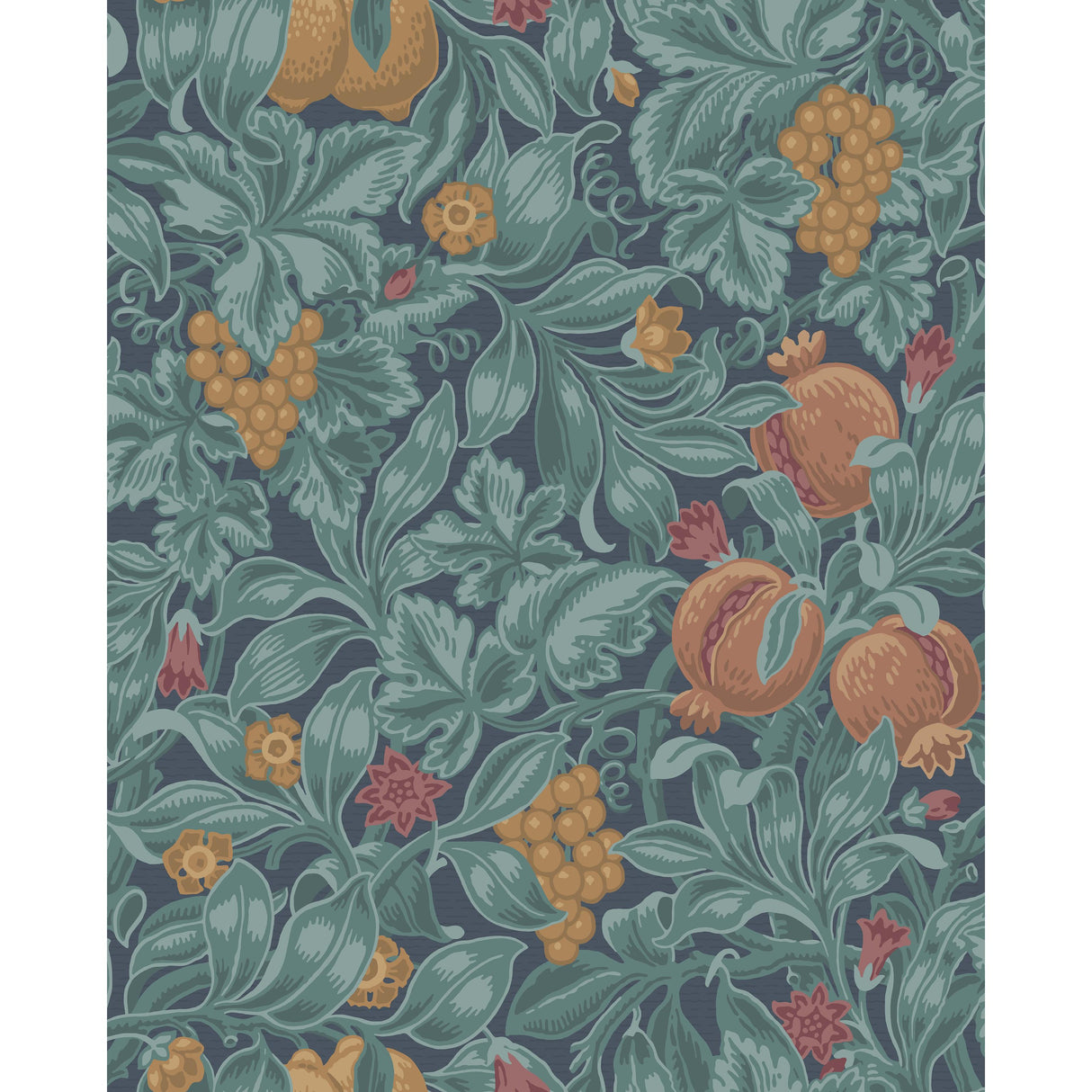 Cole & Son VINES OF POMONA ORAN/TEAL Wallpaper