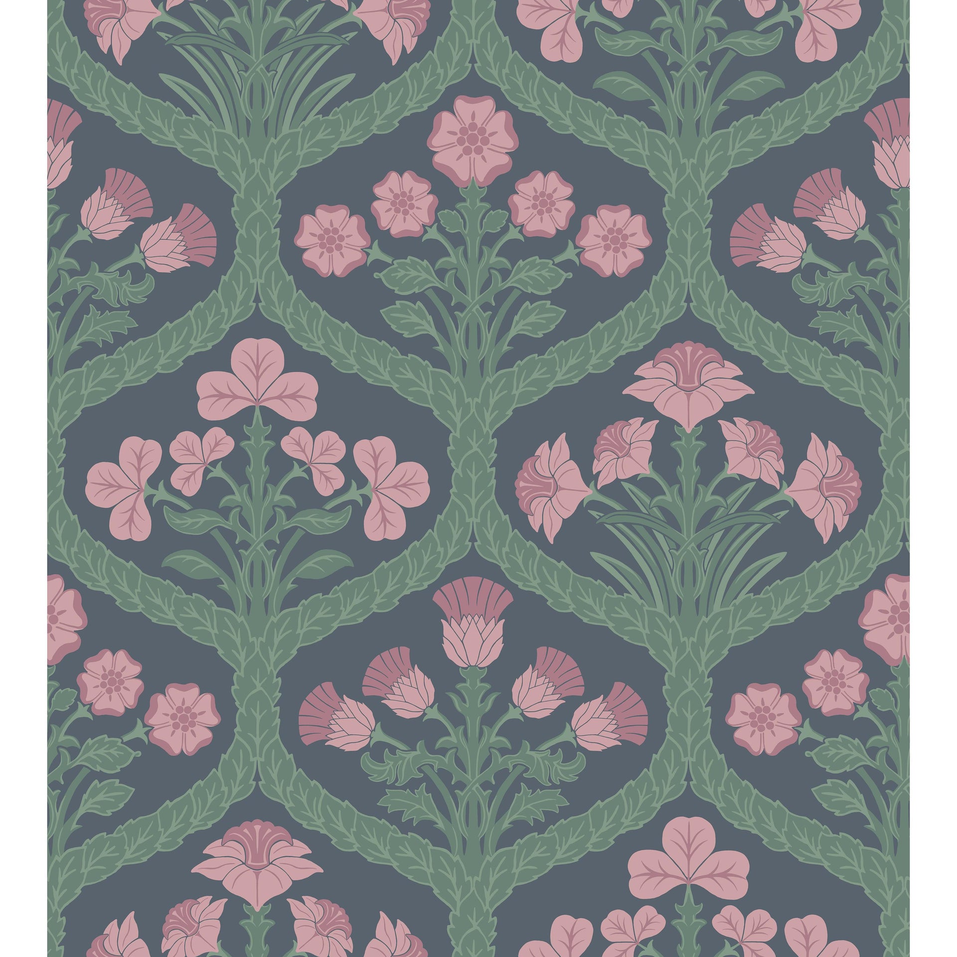 Cole & Son Floral Kingdom Rose/Fores Wallpaper