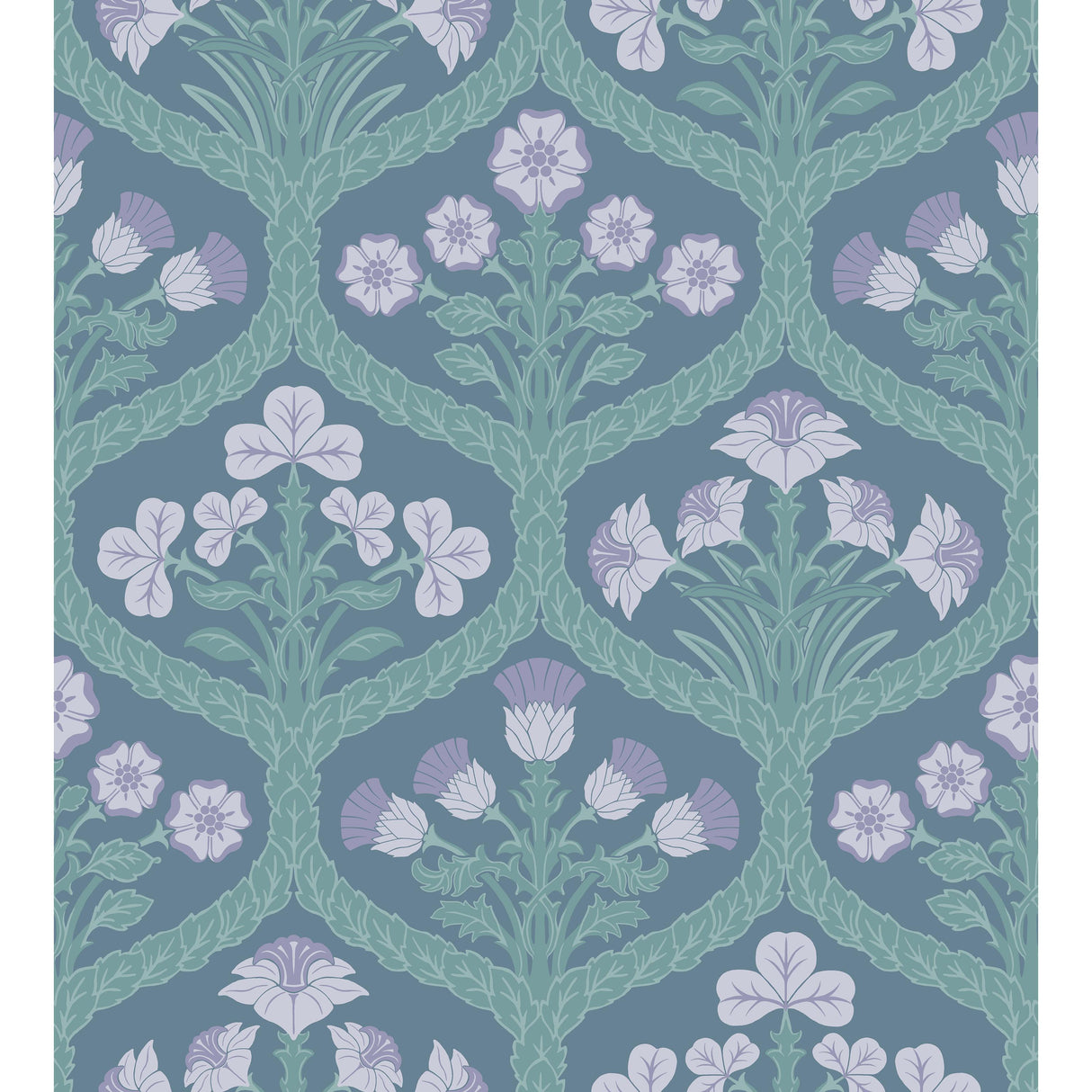 Cole & Son FLORAL KINGDOM LILAC/TEAL Wallpaper