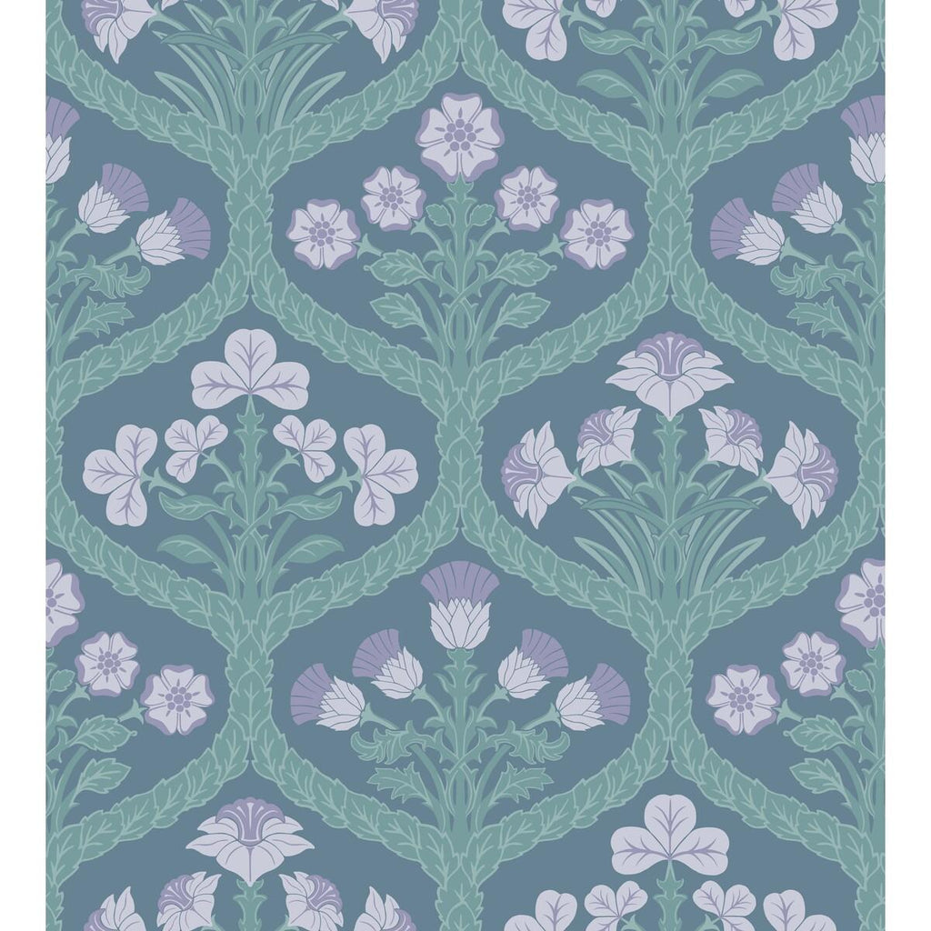 Cole & Son Floral Kingdom Lilac/Teal Wallpaper