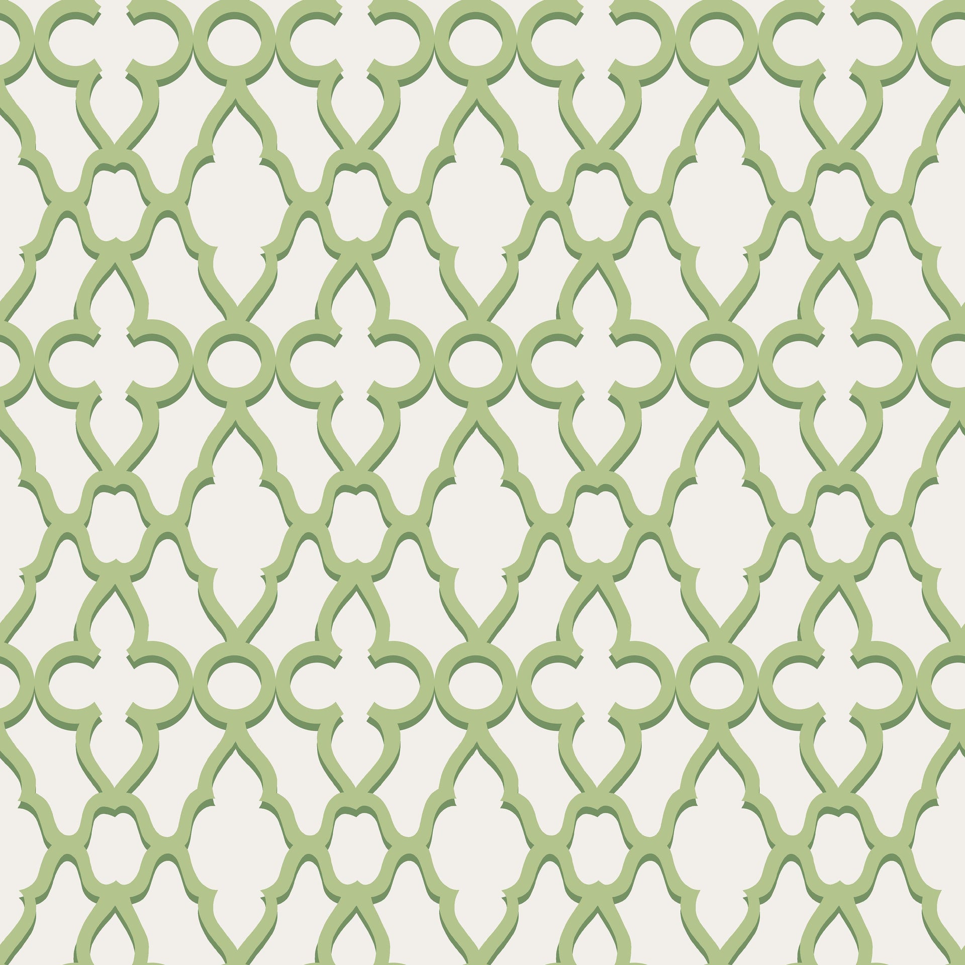 Cole & Son Treillage Leaf Green/Chlk Wallpaper
