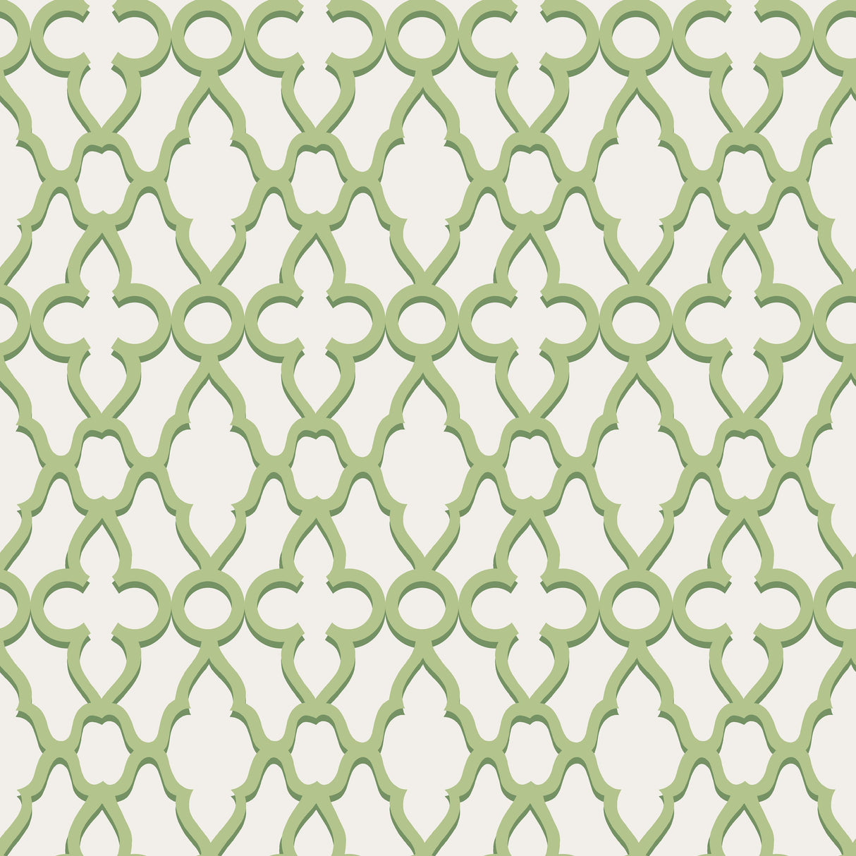 Cole & Son TREILLAGE LEAF GREEN/CHLK Wallpaper