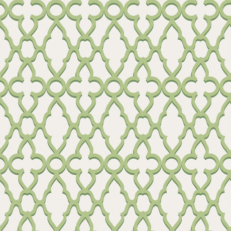 Cole & Son TREILLAGE LEAF GREEN/CHLK Wallpaper