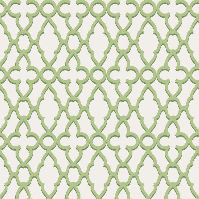 Cole & Son TREILLAGE LEAF GREEN/CHLK Wallpaper