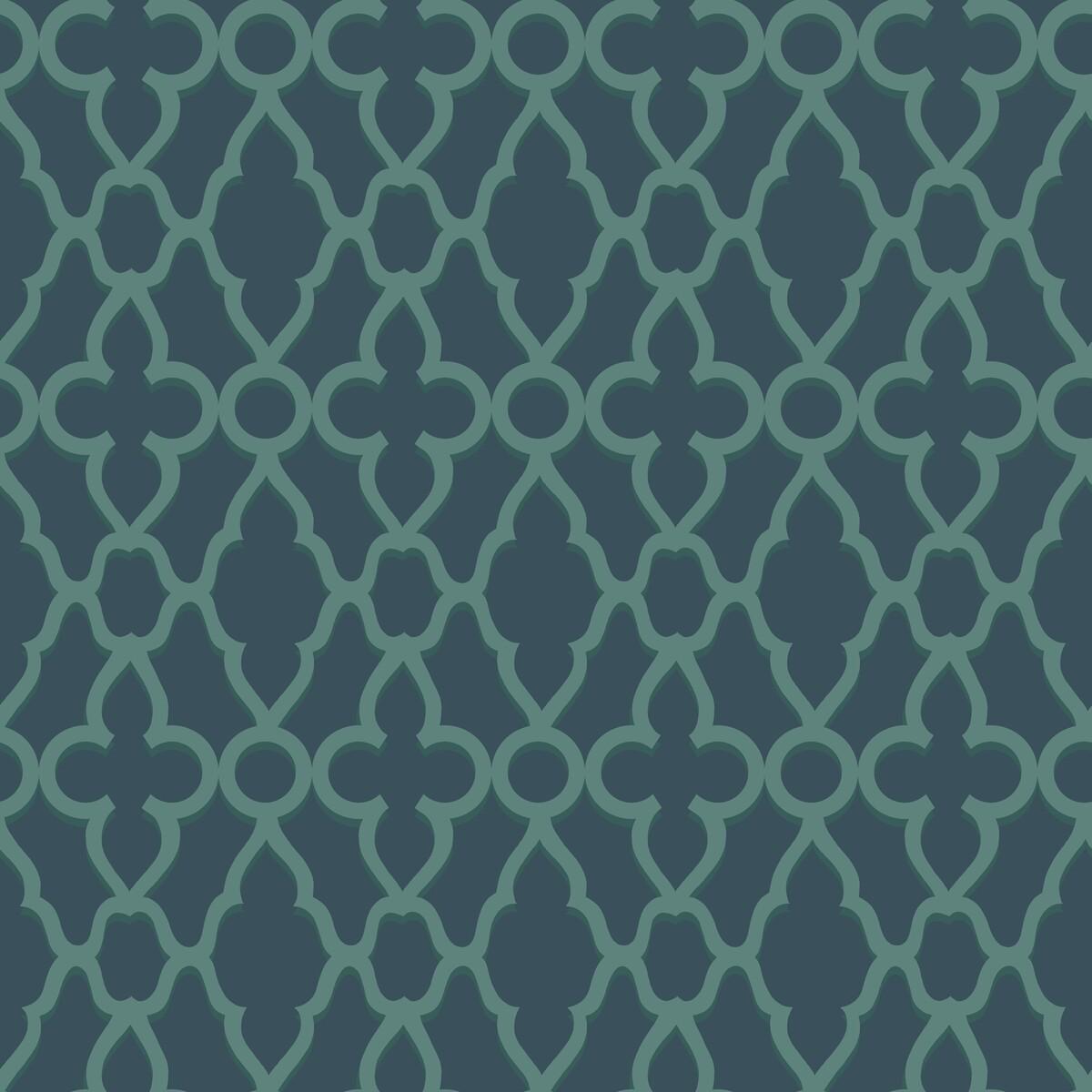 Cole & Son Treillage Viridian/Ink Wallpaper