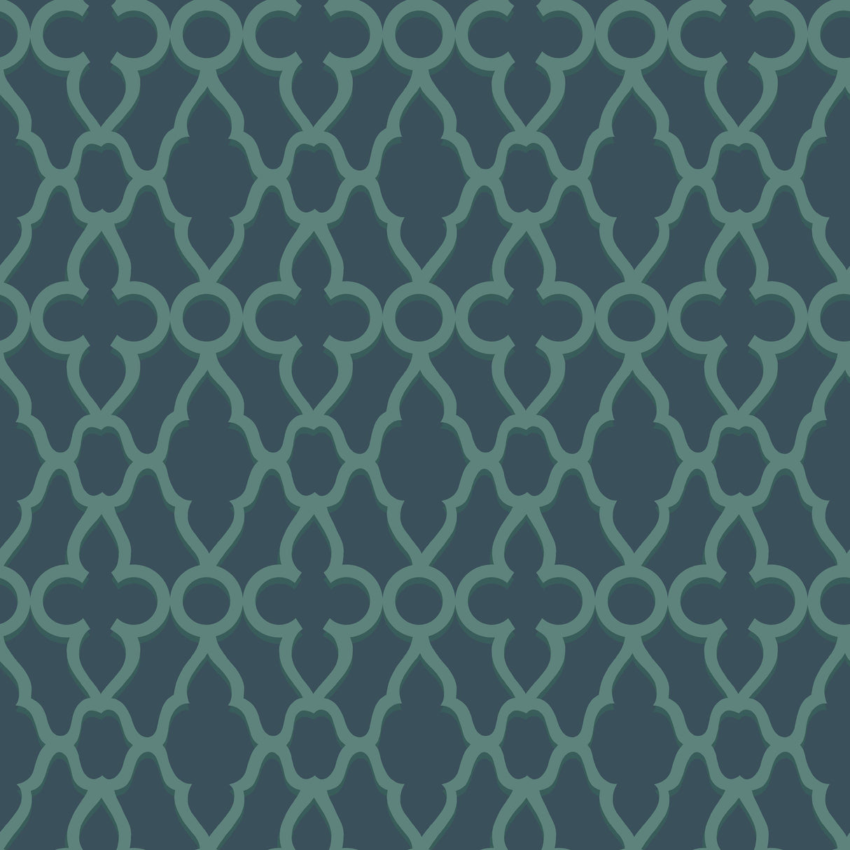 Cole & Son TREILLAGE VIRIDIAN/INK Wallpaper