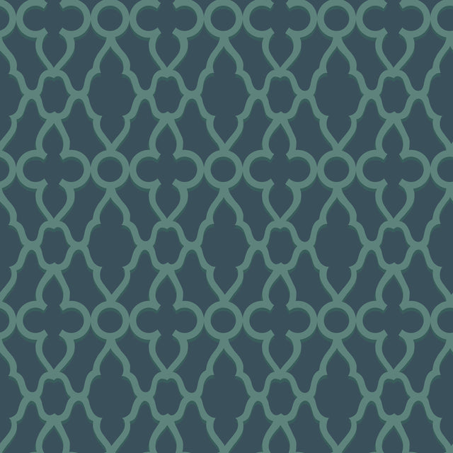 Cole & Son TREILLAGE VIRIDIAN/INK Wallpaper