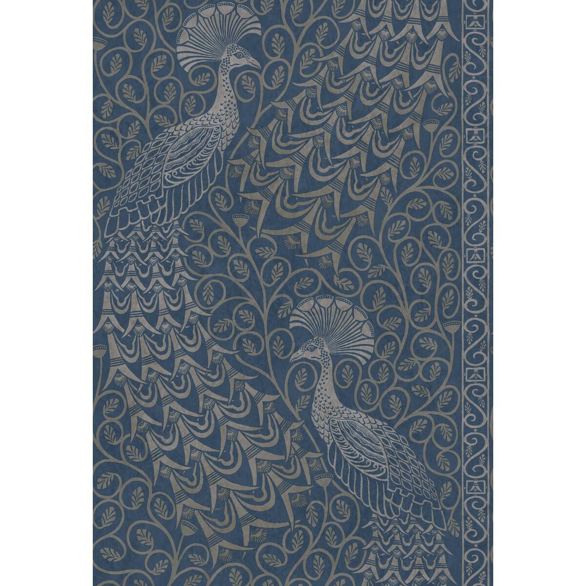 Cole & Son Pavo Parade Msilver/Denim Wallpaper