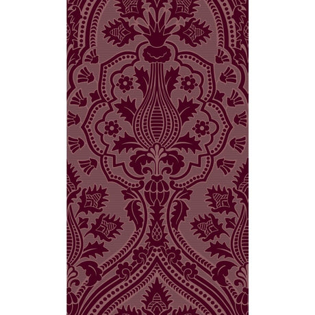 Cole & Son Pugin Palace Flock Claret Wallpaper
