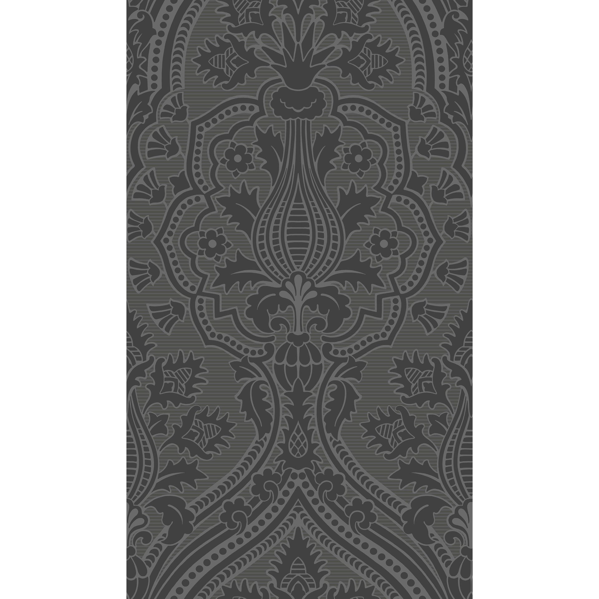 Cole & Son Pugin Palace Flock Charc Wallpaper