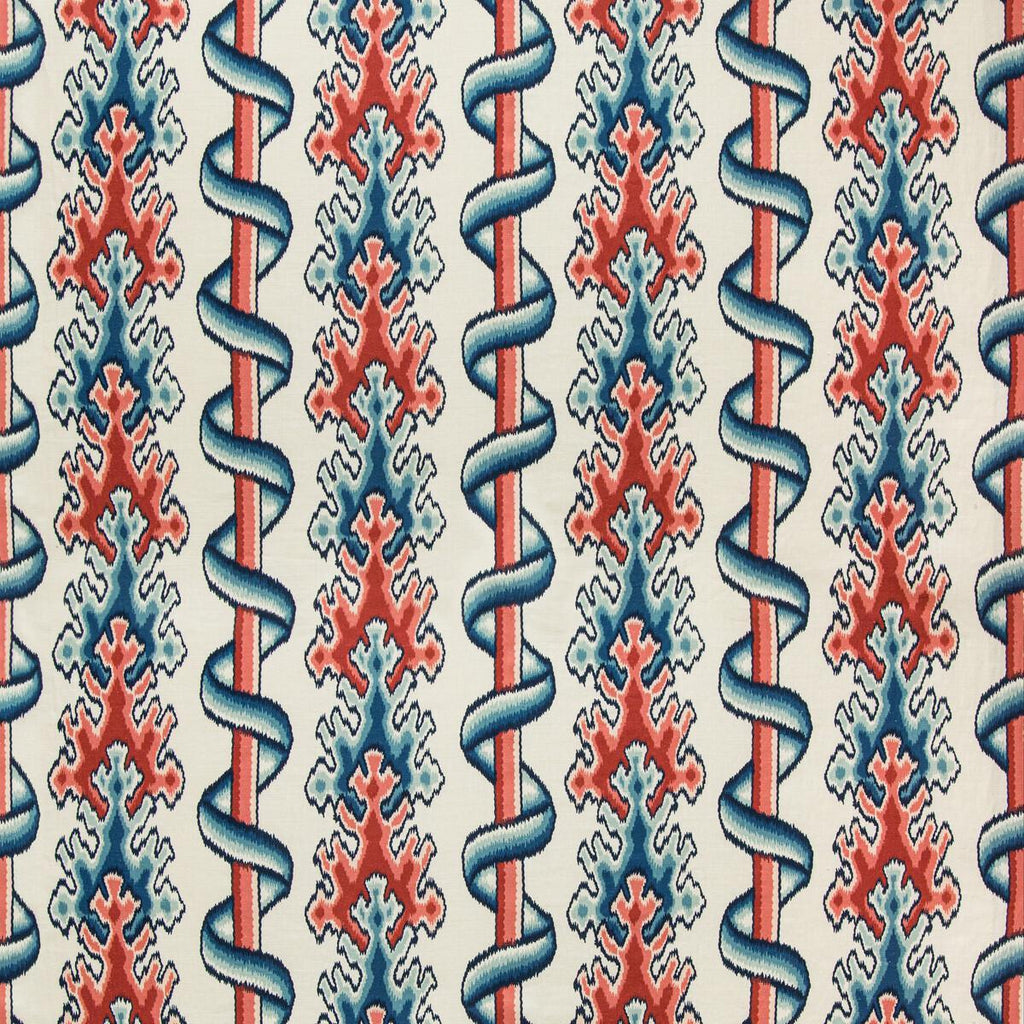 Brunschwig & Fils MONTGUYON PRINT BLUE/RED Fabric