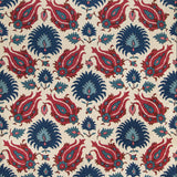 Brunschwig & Fils KASHMIRI LINEN PRINT NAVY/BERRY Fabric
