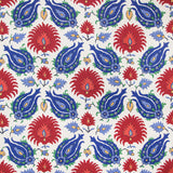 Brunschwig & Fils KASHMIRI LINEN PRINT BLUE/RED Fabric