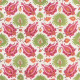 Brunschwig & Fils KASHMIRI LINEN PRINT PINK/GREEN Fabric