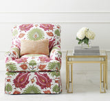 Brunschwig & Fils KASHMIRI LINEN PRINT PINK/GREEN Fabric