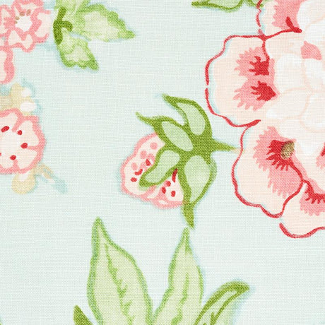 Schumacher Bermuda Blossoms Aqua Fabric