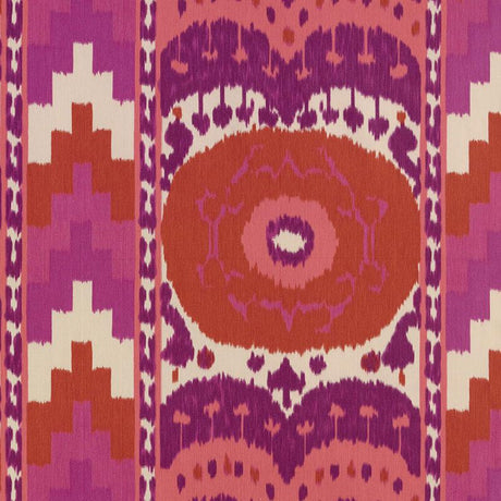 Schumacher Samarkand Ikat Ii Ruby Fabric