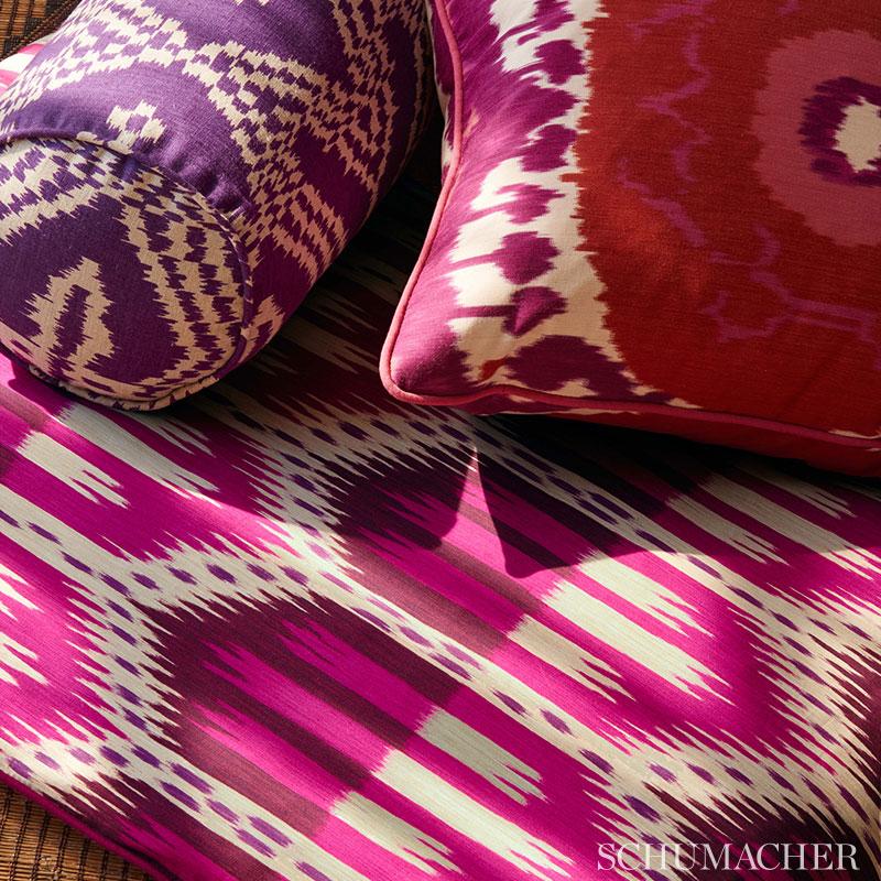 Schumacher Samarkand Ikat Ii Ruby Fabric