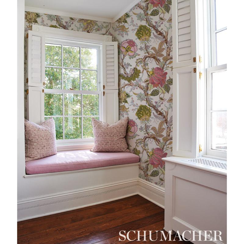 Schumacher Indian Arbre Peacock & Emerald Wallpaper – DecoratorsBest