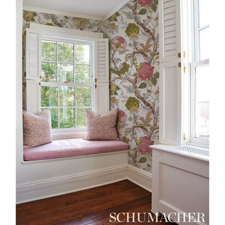 Schumacher Indian Arbre Peacock & Emerald Wallpaper