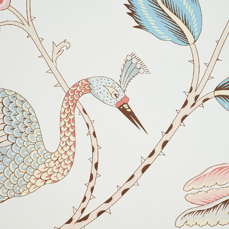 Schumacher Campagne Peacock & Rouge Wallpaper