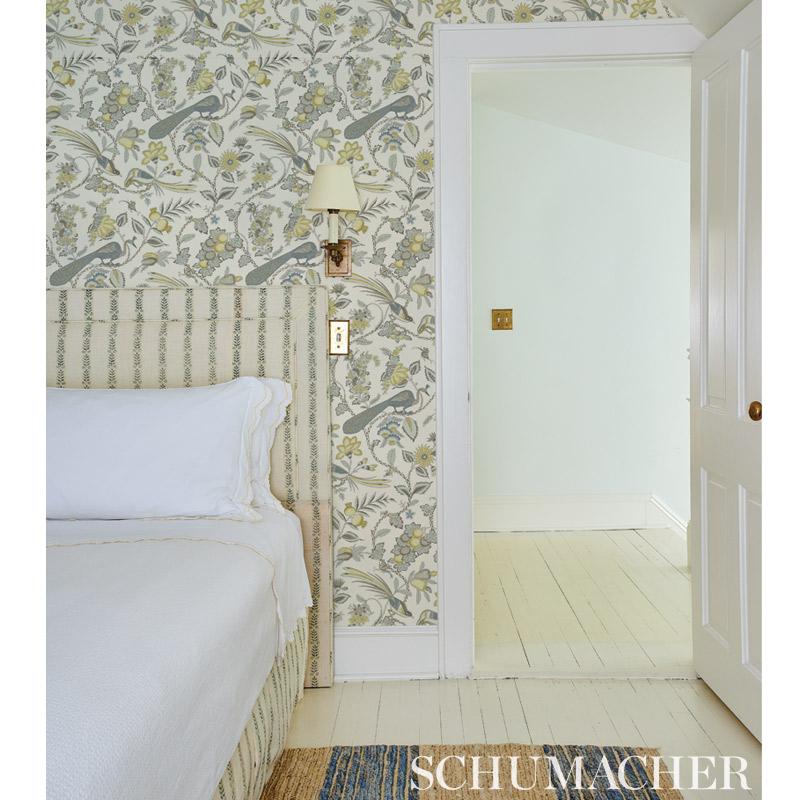 Schumacher Campagne Peacock & Rouge Wallpaper – DecoratorsBest