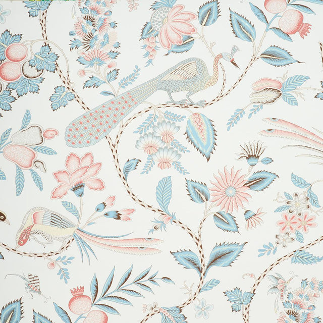 Schumacher Campagne Peacock & Rouge Wallpaper