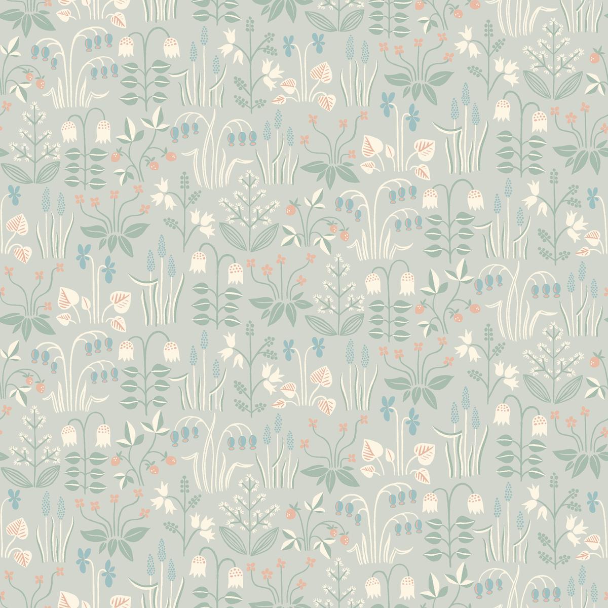 Borastapeter Strawberry Field Dove Wallpaper