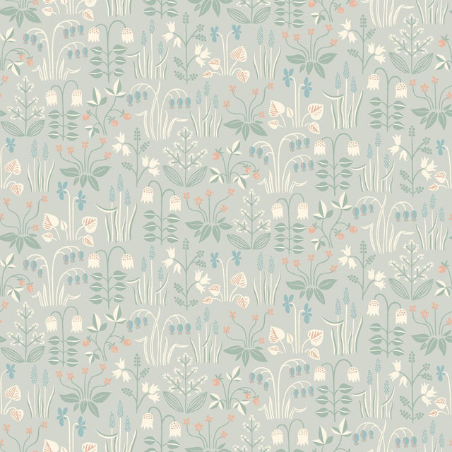 Borastapeter Strawberry Field Dove Wallpaper