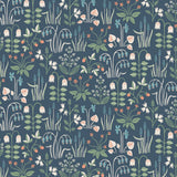 Borastapeter Strawberry Field Navy Wallpaper