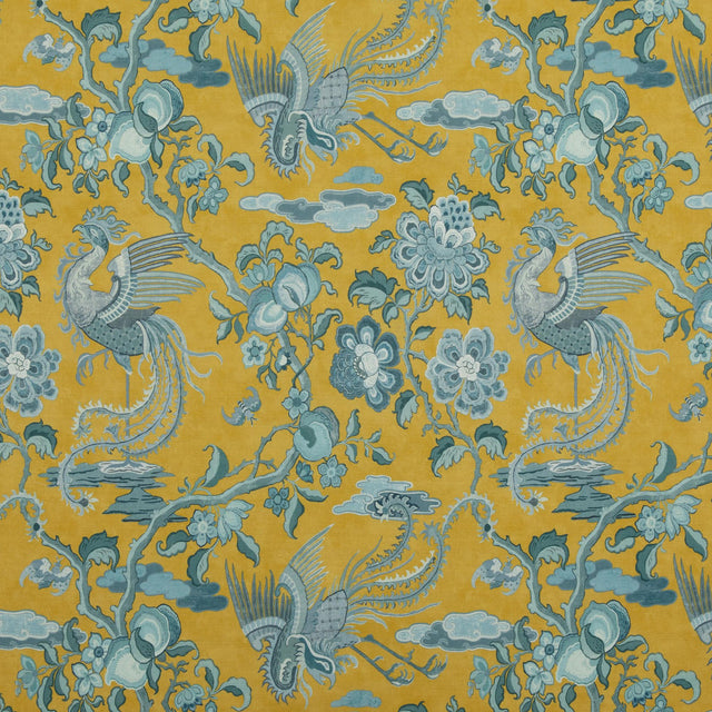 G P & J Baker CHIFU OCHRE/BLUE Fabric