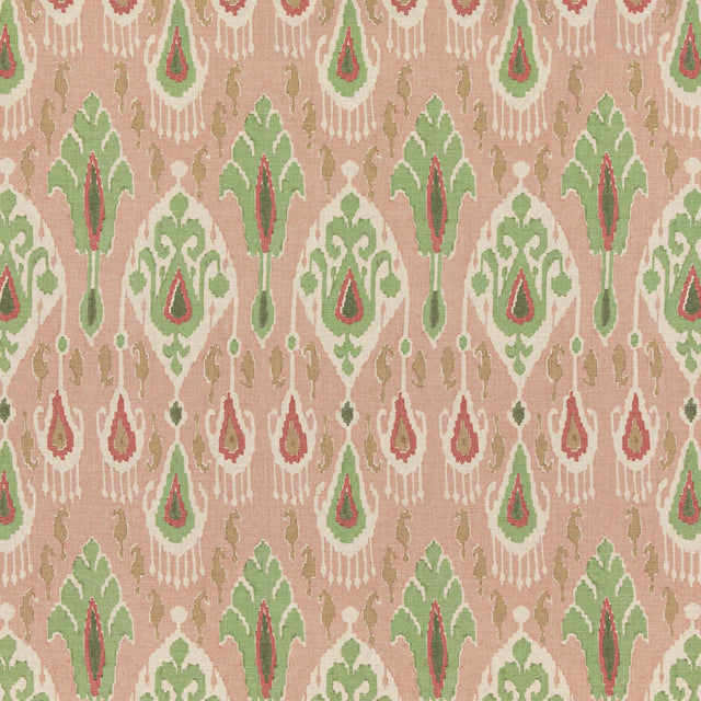 G P & J Baker IKAT BOKHARA ROSE/GREEN Fabric