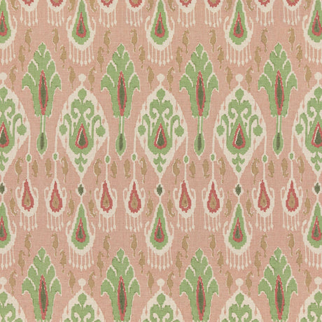 G P & J Baker IKAT BOKHARA ROSE/GREEN Fabric