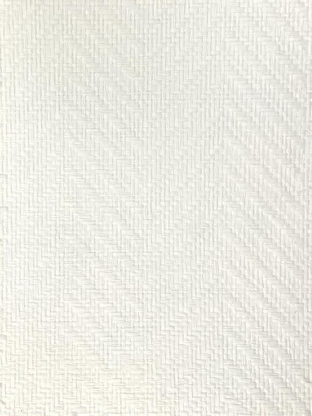 Scalamandre Herringbone Basket Weave White Wallpaper