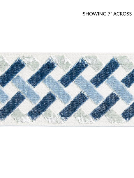 Scalamandre Parquet Velvet Tape Blue Lagoon Trim