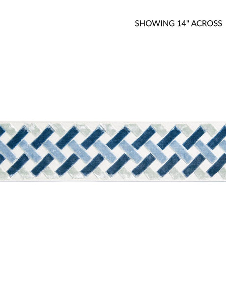 Scalamandre Parquet Velvet Tape Blue Lagoon Trim