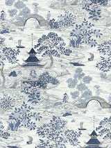 Scalamandre Satomi Hand Block Print Evening Blue Fabric