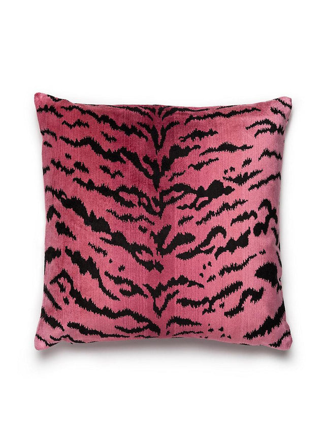 Scalamandre Tigre 22 X 22 - Reds & Black Decorative Pillow
