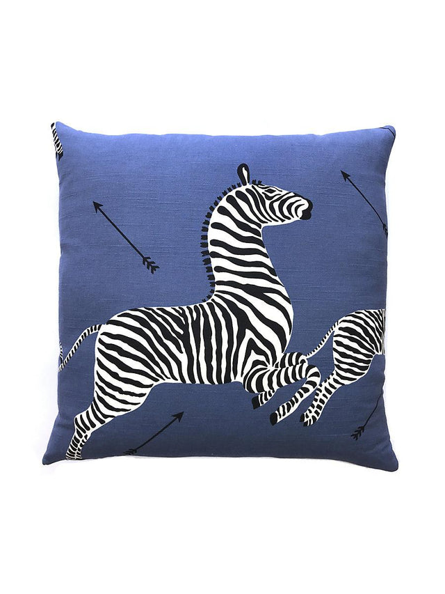Scalamandre Zebras 22 X 22 - Denim Decorative Pillow