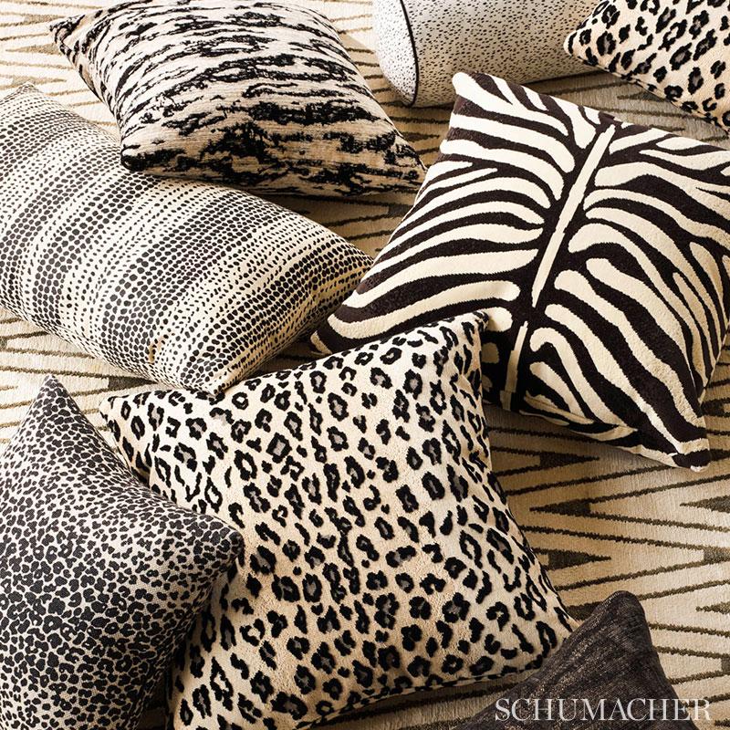 Schumacher Safari Pingl Snow Leopard Fabric