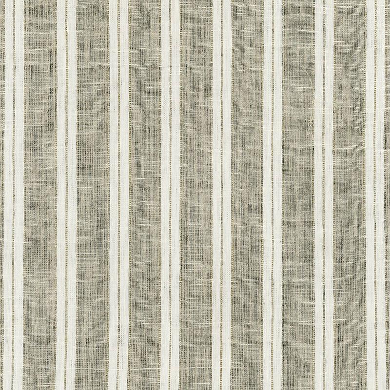 Schumacher Hillsborough Stripe Sheer Natural Fabric