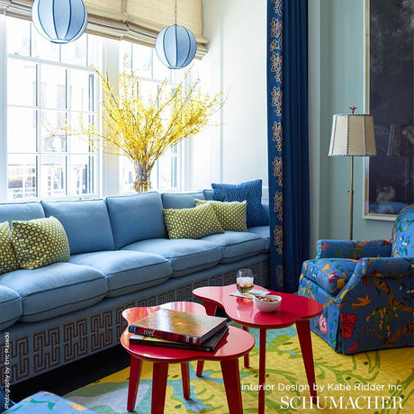 Schumacher Betwixt Grass/Ivory Fabric