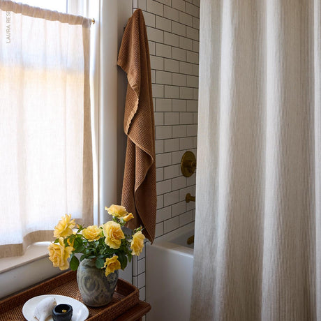 Schumacher Wesley Ticking Stripe Sand Fabric