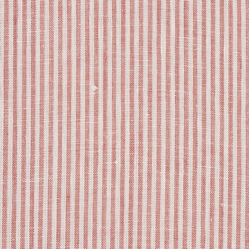 Schumacher Wesley Ticking Stripe Coral Fabric