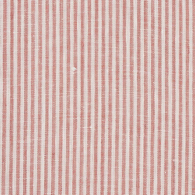 Schumacher Wesley Ticking Stripe Coral Fabric