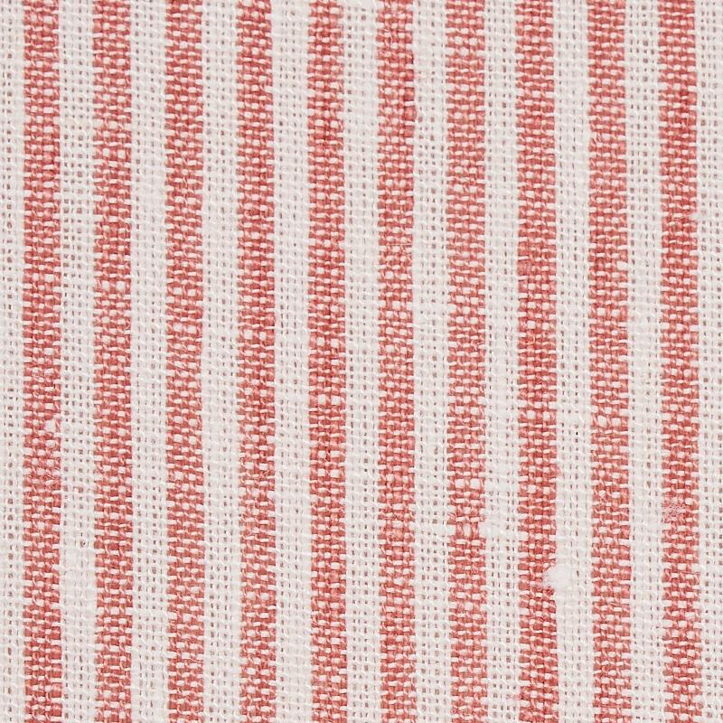 Schumacher Wesley Ticking Stripe Coral Fabric
