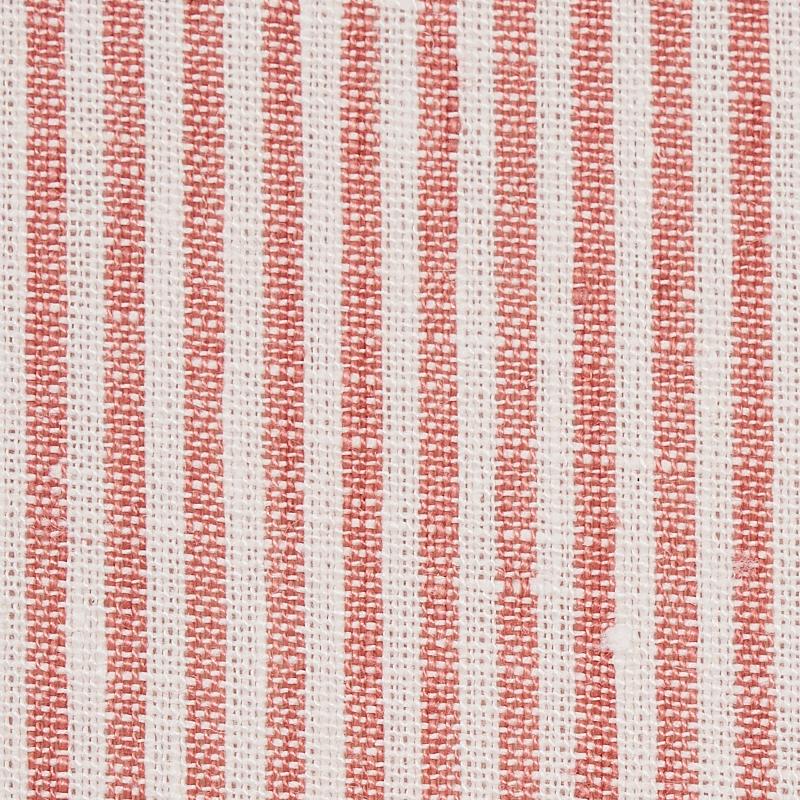 Schumacher Wesley Ticking Stripe Coral Fabric